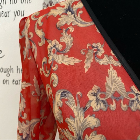 Nasty Gal Baroque Red Long Maxy Chiffon Dress - Picture 3 of 13